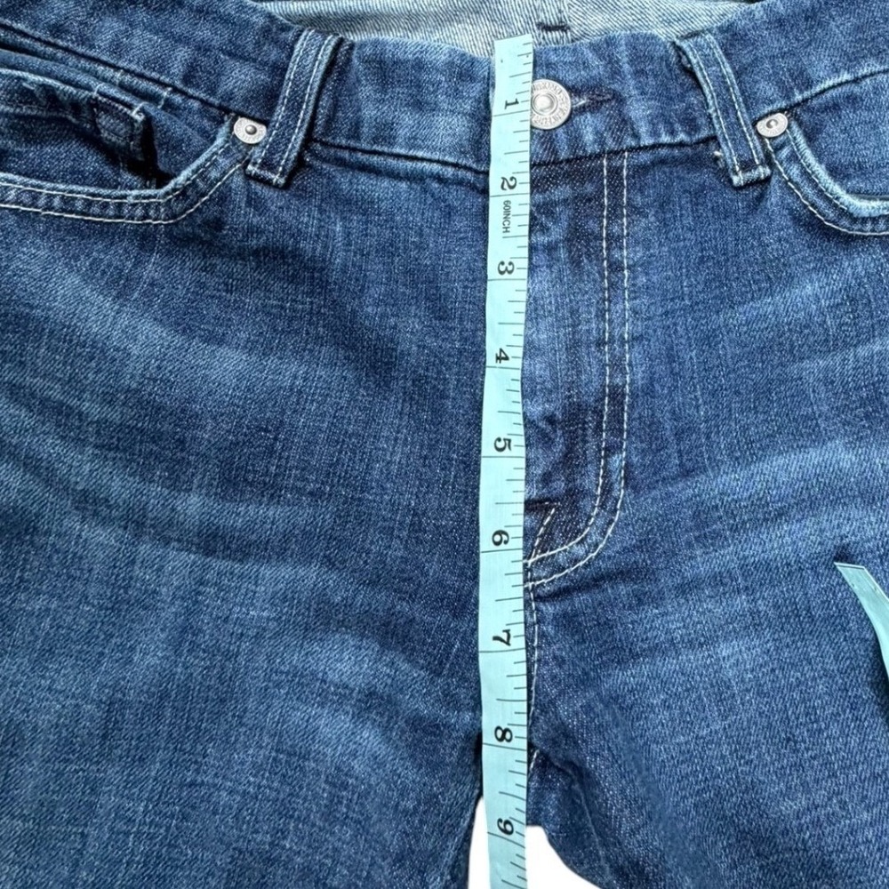 7 For All Mankind A Pocket Flare Jeans Dark Wash Low Rise Stretch Womens 32 - Picture 6 of 10